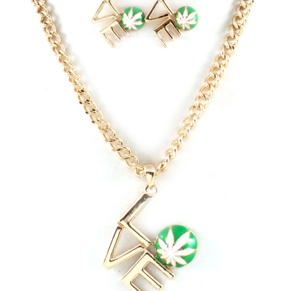 Love Mary Jane Necklace and Earrings Set - Picture 1 of 2
